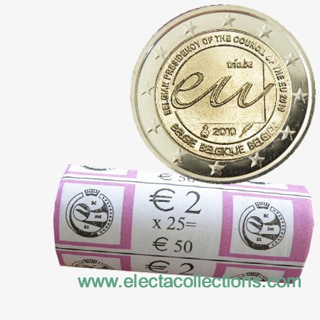 Belgique - 2 Euro, la Presidence de l' UE, 2010 - roll 25 coins