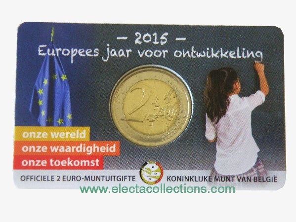 Belgica - 2 Euro Año Europeo Desarrollo 2015 (card)