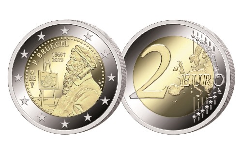 Belgica - 2 Euro, Pieter Bruegel, 2019 (coin card)