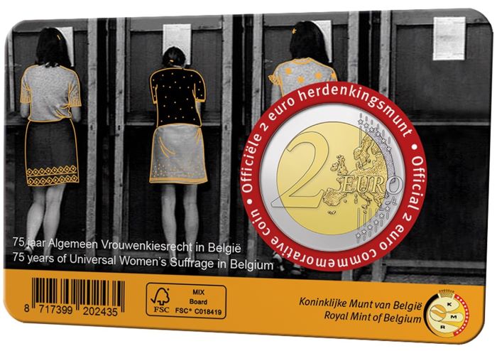 Belgica - 2 Euro, Women’s Suffrage, 2023 (coin card NL)