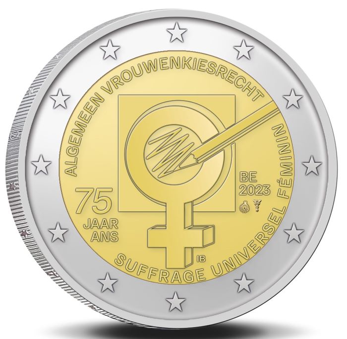 Belgium – 2 Euro, Women’s Suffrage, 2023 (coin card NL)