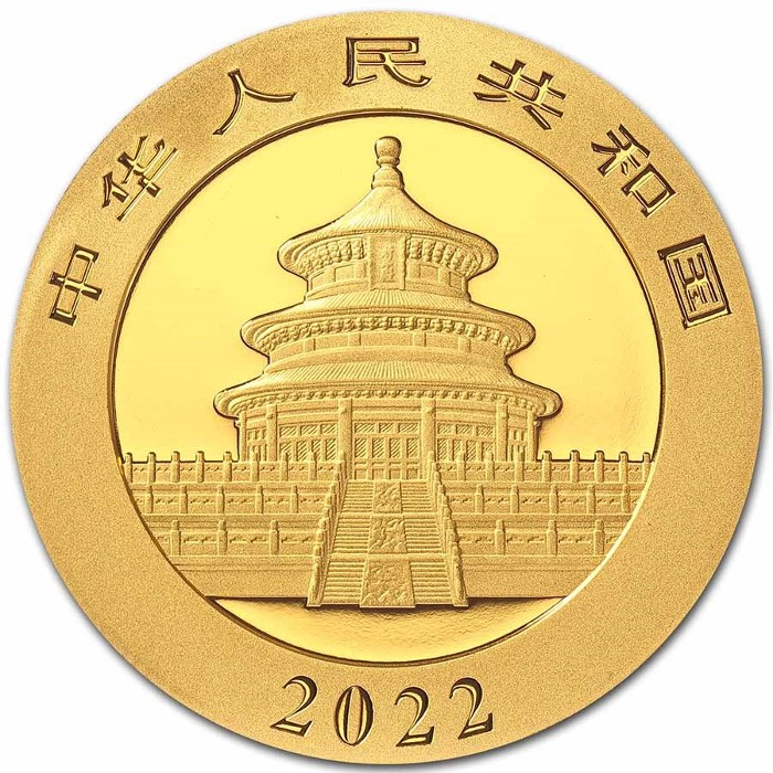 China - Moneda de oro BU 8g, Panda, 2022 (Sealed)