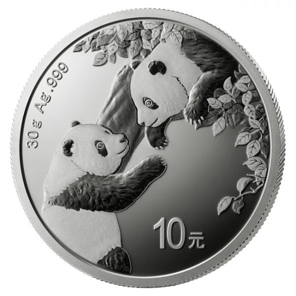 China - Moneda de plata BU 30g, Panda, 2023