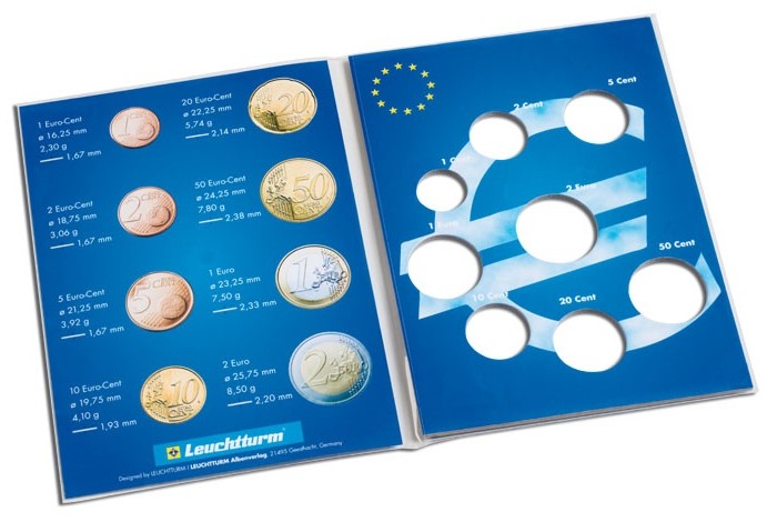 Coin Card for one Euro coin set (pack of 10)