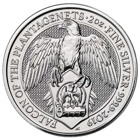 Großbritannien - Falcon of Plantagenets, silver 2 oz, 2019