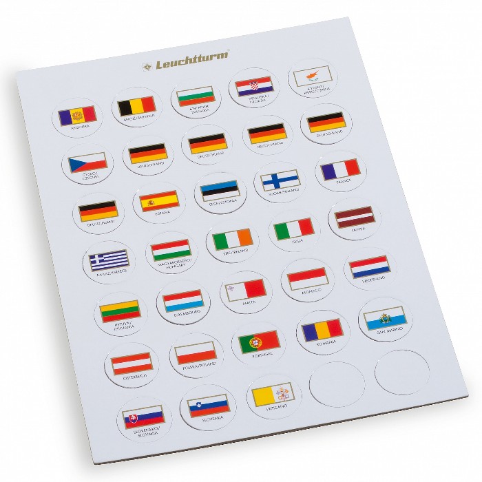 Σημαίες από χαρτόνι για κάψουλες 2 ευρώ (26 mm)