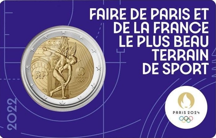 Francia - 2 Euro, OLYMPIC GAMES, 2022 (coin card 4/5)