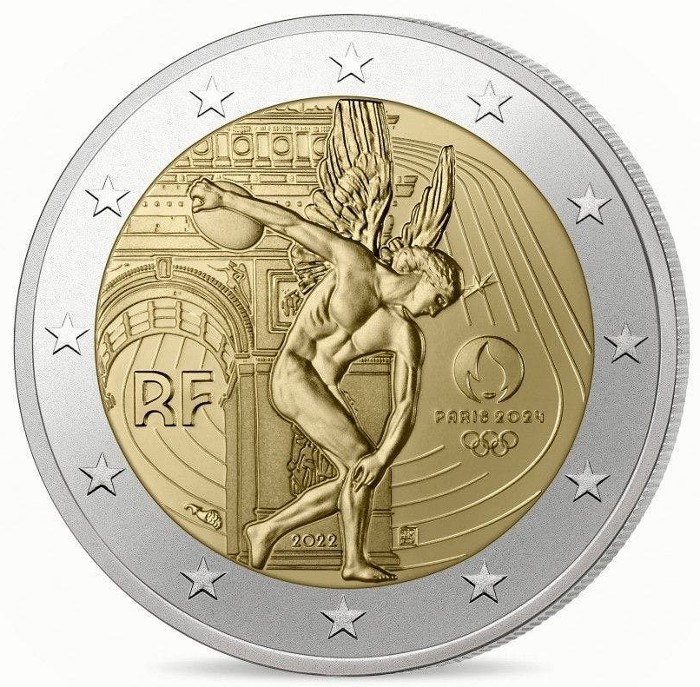 France - 2 Euro, OLYMPIC GAMES, 2022 (set 5 coin cards)