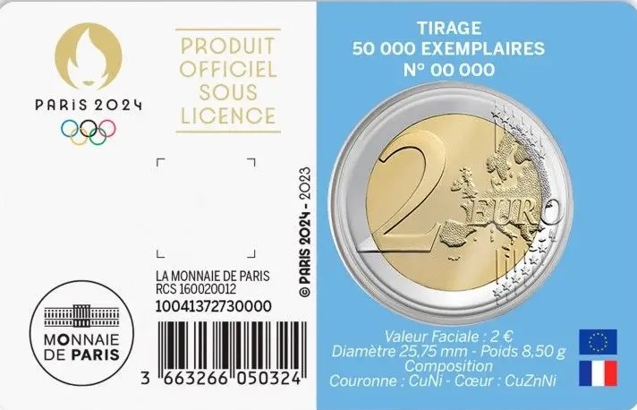 France - 2 Euro, OLYMPIC GAMES, 2023 (coin card 1/5)