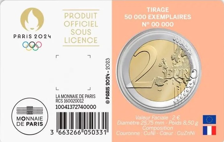 France – 2 Euro, OLYMPIC GAMES, 2023 (coin card 2/5)