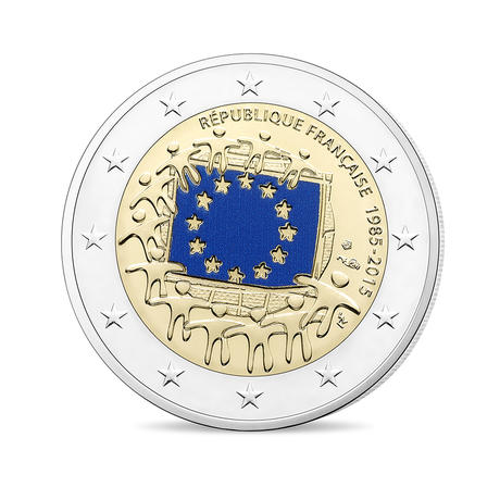 Γαλλία – 2 Ευρώ, Ευρωπαϊκή Σημαία, 2015 (coin card)