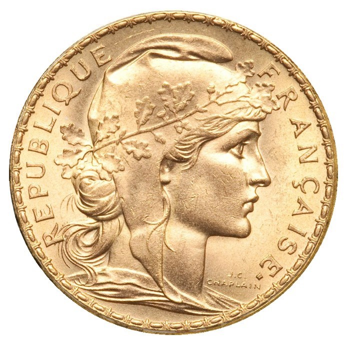 Frankreich - 20 Francs Gold Marianne, 1910