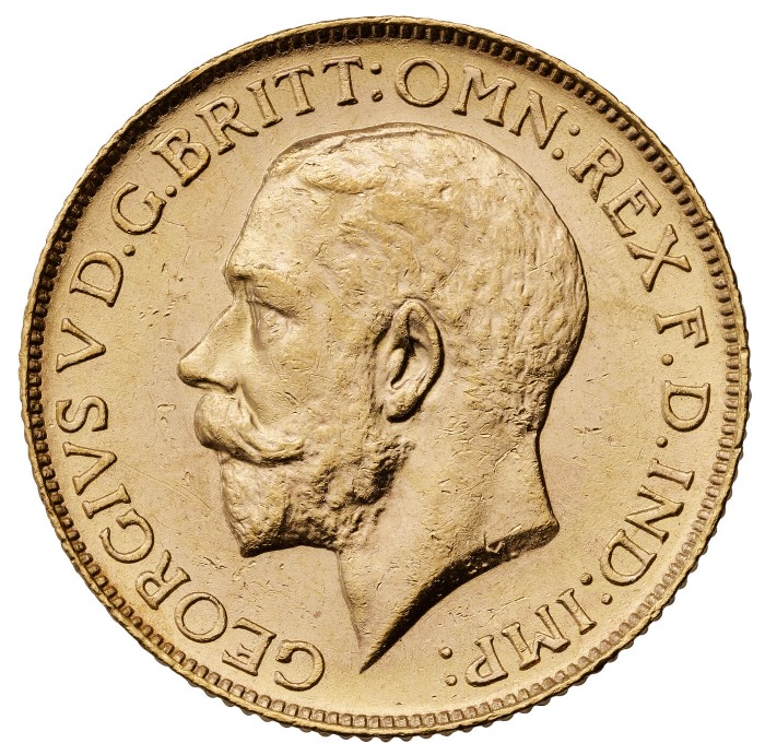 Regno Unito - George V, Sterlina d'oro, 1925 (mint SA)