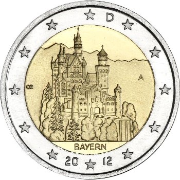 Germania - 2 Euro, Castelli Neuschwanstein, 2012 (bag of 10)