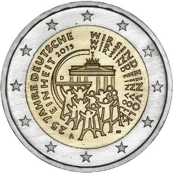 Allemagne - 2 Euro, Reunification Allemande, 2015