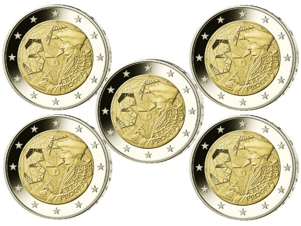 Γερμανία – 2 Ευρώ, ΠΡΟΓΡΑΜΜΑ ERASMUS, 2022 (5 rolls A,D,F,G,J)