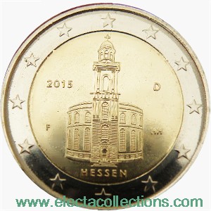 Germany – 2 Euro, St. Paul Church, Hesse, 2015