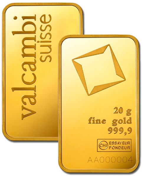Gold Bar Valcambi 50 gramms 999.9/1000