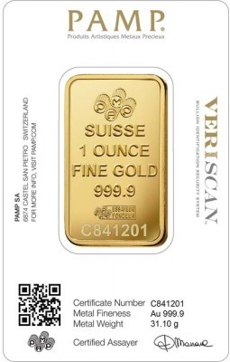 Gold Bar Pamp Fortuna 1 oz 999.9/1000