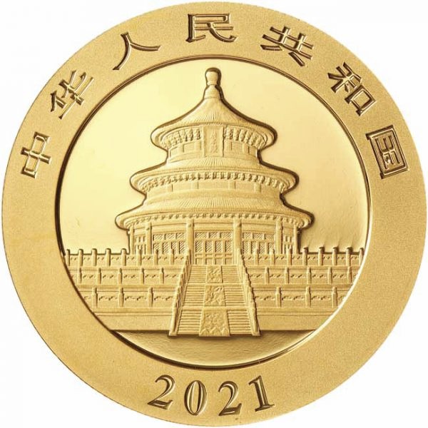 China - Gold coin BU 8g, Panda, 2021 (Sealed)