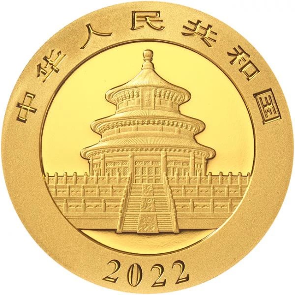 Cina - Gold coin BU 30g, Panda, 2022 (Sealed)