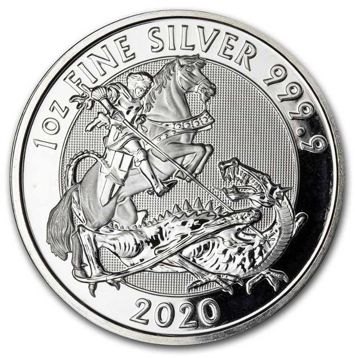 Gran Bretana - £2 Valiant One Ounce Silver, 2020