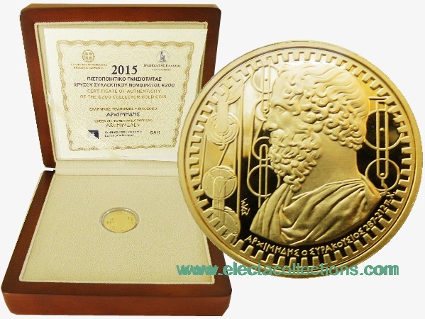 Grecia - 200 Euro oro FS, ARCHIMEDE, 2015