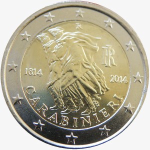 Italy – 2 Euro, 200 years Carabinieri, 2014