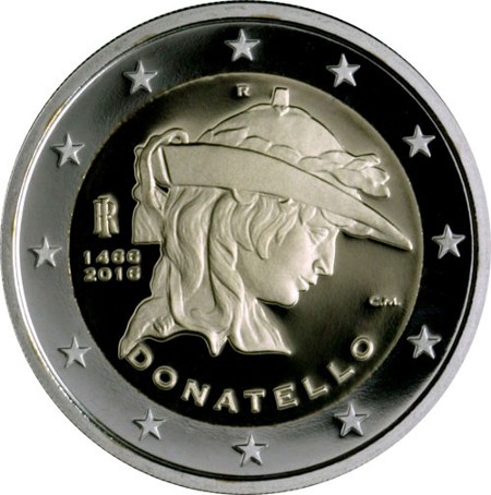 Ιταλία – 2 Ευρώ, DONATELLO, 2016 (unc)