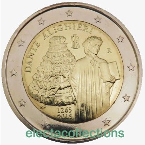 Italy – 2 Euro DANTE ALIGHIERI, 2015 (coin card)
