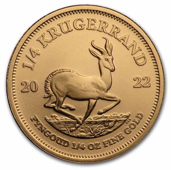 Sudafrica - Gold coin BU 1/4 oz, Krugerrand, 2022