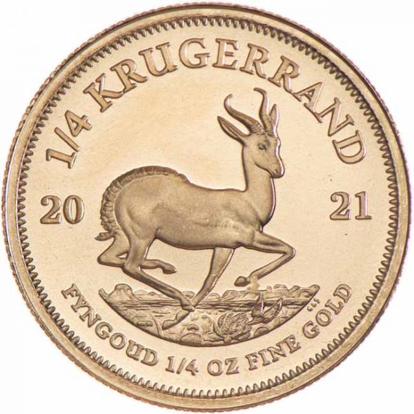 Afrique du Sud - Gold coin BU 1/4 oz, Krugerrand, 2021