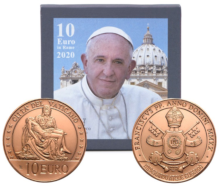 Vaticano - 10 euros, PIETA, 2020 (Copper)