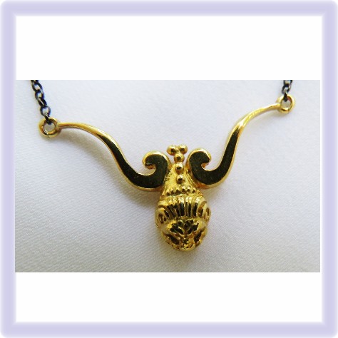 Lion Necklace, gold plated silver