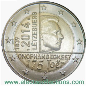 Luxemburg – 2 Euro Münze, 175 Jahre Unabhängigkeit, 2014