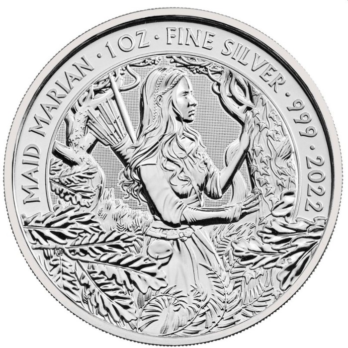 Gran Bretana - MAID MARIAN, 1 oz Silver Bullion, 2022