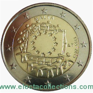 Malta - 2 Euro, 30 Jahre Europaflagge, 2015