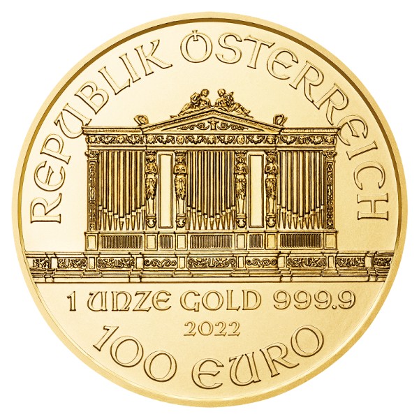 Austria - 100 Euro, Vienna Philharmonic gold 1 oz, BU 2022