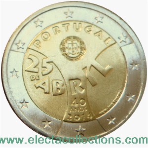 Portugal – 2 Euro, the Carnation Revolution, 2014