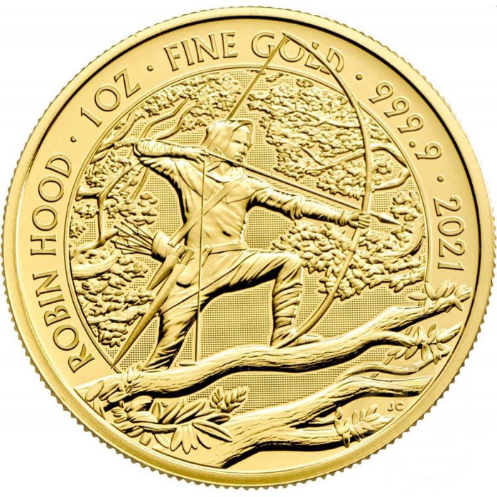 Großbritannien - ROBIN HOOD, 1 oz Gold Bullion, 2021