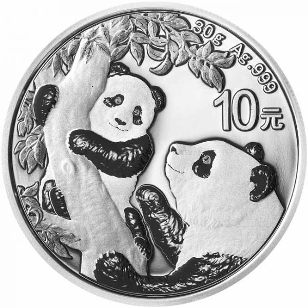 China – Silbermunze BU 30g, Panda, 2021