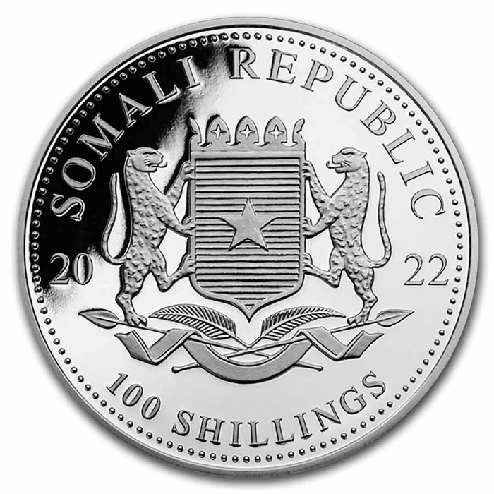 Σομαλία - Αργυρό νόμισμα BU 1 oz, Elephant 2022