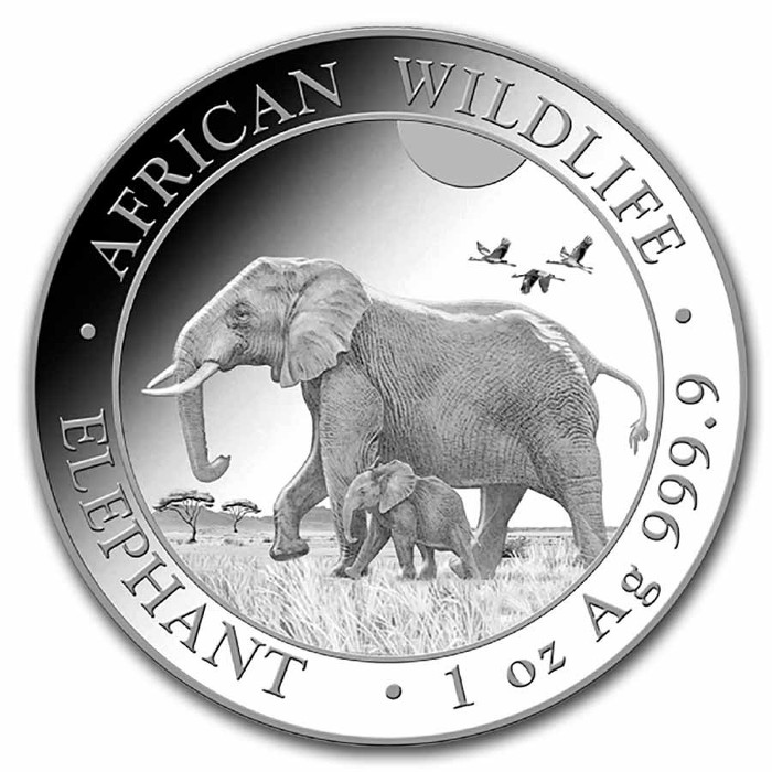 Somalia - Silver coin BU 1 oz, Elephant 2022