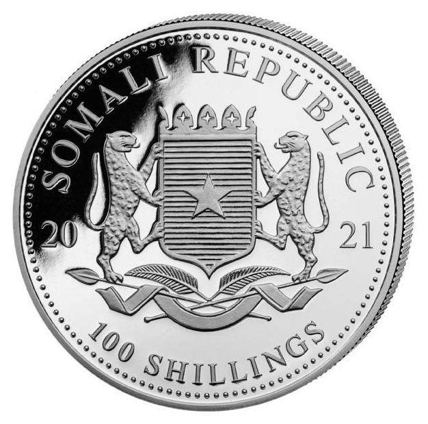 Somalia - Silver coin BU 1 oz, Elephant 2021