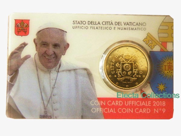 Vatican - 50 Cent, COIN CARD - N. 9 ANNEE 2018