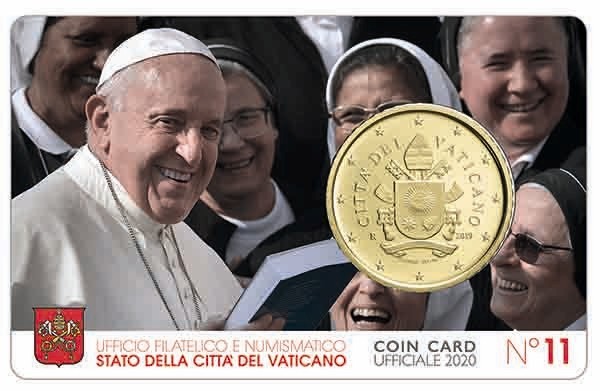 Vatican - 50 Cent, COIN CARD - N. 11 YEAR 2020