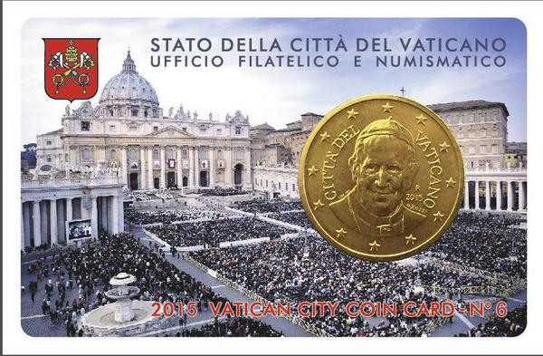 Vatican - 50 Cent, COIN CARD - N. 6 YEAR 2015