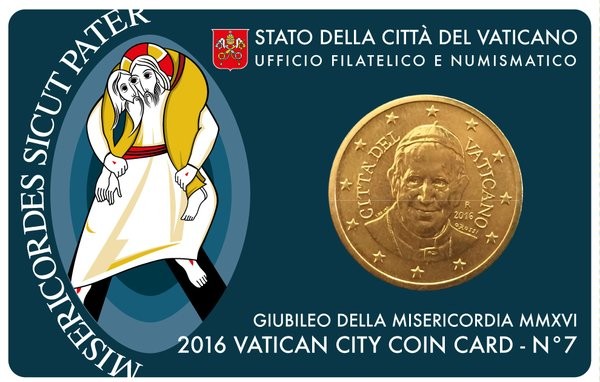 Vatican - 50 Cent, COIN CARD - N. 7 ANNEE 2016
