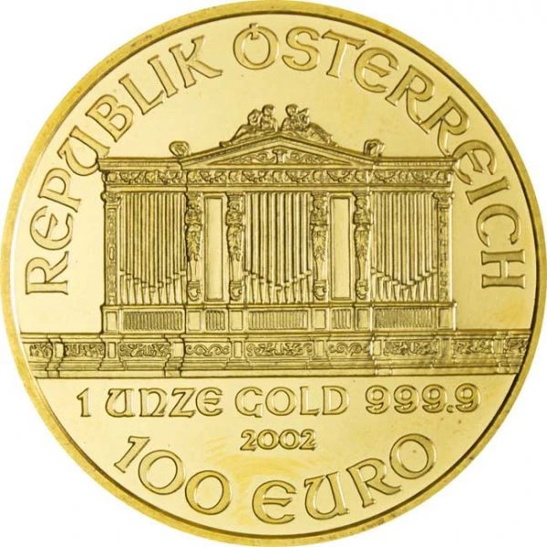 Austria - 100 Euro, Vienna Philharmonic gold 1 oz, BU 2002